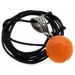 14mm Orange Calcite Gemstone Sphere Pendant